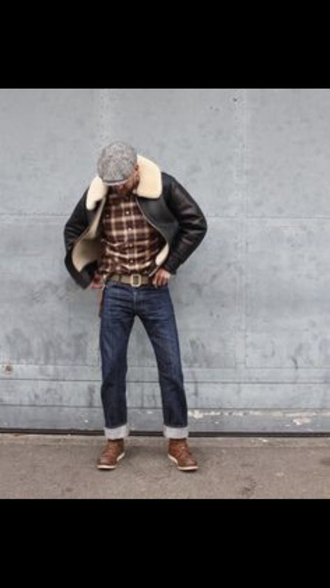 Herren Style, Red Wing Boots, Wing Shoes, Red Wing Shoes, Rugged Style, A Jacket, Rockabilly Fashion, Red Wing, Flight Jacket