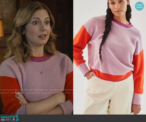 Ghost Fashion, Rose Mciver, Colorblock Sweater, Detailed Sweater, Inspirational Celebrities, Mens Plus Size, Color Block Sweater, V Neck Blouse, Latest Outfits