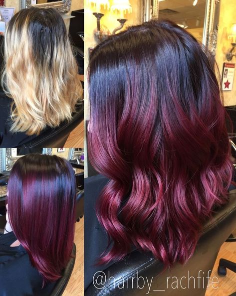 Red Mermaid Hair, Pravana Vivids Wild Orchid, Wild Orchid Hair, Red Violet Color, Pravana Hair Color, Red Violet Hair, Red Balayage Hair, Dark Red Hair Color, Orchid Hair