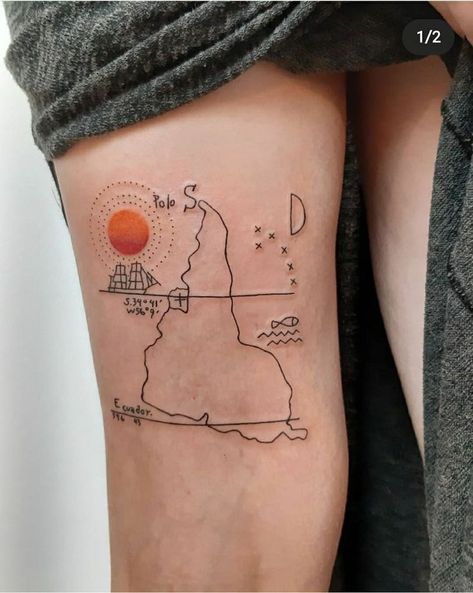 The Art of Travel: Exploring the World of World Traveler Tattoos | Aesthetic & Unique Tattoo Ideas for Travel Lovers Traveler Tattoos, Small Travel Tattoos, Latina Tattoo Ideas, Latina Tattoo, Geometric Line Tattoo, Unique Tattoo Ideas, Map Tattoos, Handpoke Tattoo, Cute Little Tattoos