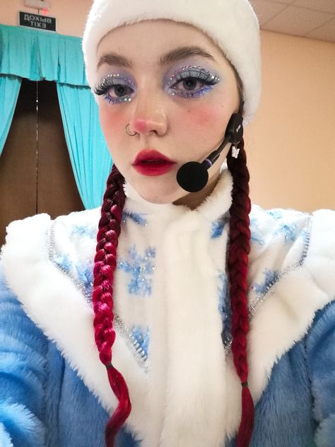 Winter Inspired Makeup, Snow Bunny Makeup, Snow Miser Makeup, Snow Makeup Looks, Snow Makeup, Snow Miser, Bunny Makeup, Themed Makeup, Monster Makeup