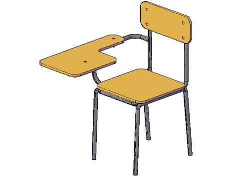 3D design view of desk chair dwg file - Cadbull Retro School, Modern Drawing, Drawing Block, School Desk, School Desks, Autocad Drawing, Cad Drawing, Three Seater Sofa, Kitchen Furniture Design