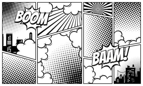 White Color Background, Comic Strip Template, Comic Background, Blank Comic Book, Comic Panel, Black And White Comics, Comic Layout, Comic Book Panels, Everyday Heroes