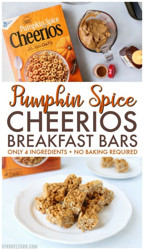 Pumpkin Cheerio Bars, Pumpkin Cereal Bars, Pumpkin Spice Cheerio Bars, Pumpkin Spice Cheerios Recipes, Pumpkin Cheerios Recipes, Cheerio Granola, Cheerios Dessert, Pumpkin Cheerios, Gf Bars