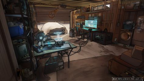 Futuristic Garage, Iron Man House, Cool Basement, Lab Training, Secret Lab, Feng Zhu Design, Interior Concept Art, Feng Zhu, Dark Mirror