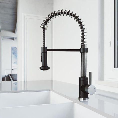 Black Kitchen Faucet, Stainless Kitchen Faucet, Kitchen Faucet With Sprayer, Single Handle Kitchen Faucet, Kitchen Faucets, Faucet Handles, Black Kitchen, Kitchen Sink Faucets, Kitchen Handles