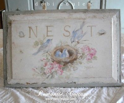 . Bluebird Cottage, Debi Coules, Painted Armoire, Arte Folk, Cottage Shabby Chic, Deco Rose, Style Shabby Chic, Shabby Chic Bathroom, Shabby Chic Pink