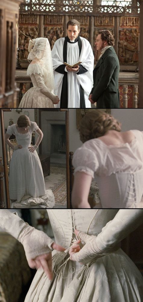 Jane Eyre Wedding Dress, Jane Eyre Dress, Jane Eyre Costume, Period Drama Wedding Dress, Jane Eyre Wedding, Cary Fukunaga, Jane Eyre Movie, Edward Rochester, Jane Eyre 2011