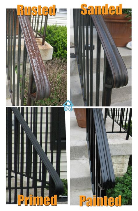 How to effectively remove rust from metal railing or fence. Hardwood Floor Cleaner, Cleaning Painted Walls, Metal Railings, Glass Cooktop, Porch Railing, Deep Cleaning Tips, Yard Care, Iron Railing, Up House