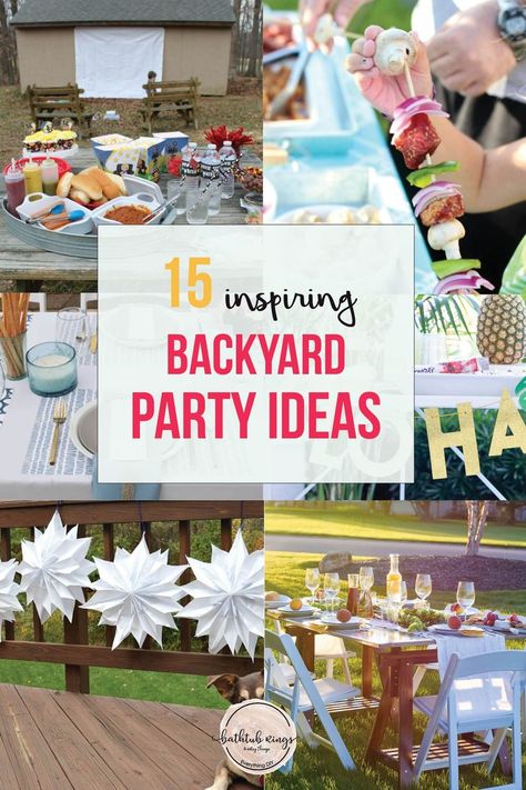 Wondering what to do for your backyard party? These 15 backyard party ideas will cover some fun food and games your guest will love! #backyardparty #outdoorparty #backyardpartyideas #partyideas Yard Party Ideas, Backyard Party Ideas, Backyard Party Decorations, Backyard Bbq Party, Backyard Birthday Parties, Yard Party, Backyard Birthday, Outdoor Birthday, Summer Backyard