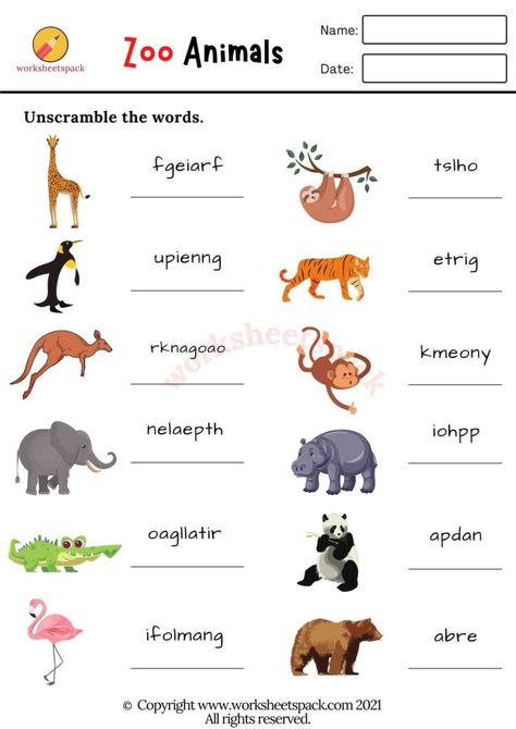 Zoo animals worksheets - Printable and Online Worksheets Pack Zoo Animals Worksheet, Zoo Lessons, Abc Animals, Zoo Activities, Thanksgiving Lessons, Reading Vocabulary, Esl Teaching Resources, Animal Worksheets, English Worksheet