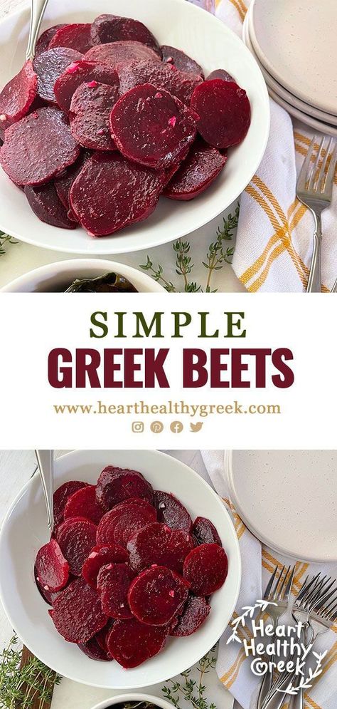 Turn everyone into beet lovers with this flavor packed easy recipe for boiled beets and beet greens! #greens #beets #healthyrecipes #simplerecipes Canned Beets Recipe, Red Beets Recipe, Boiled Beets, Healthy Greek Recipes, How To Boil Beets, Beet Salad Recipes, Boiled Food, Fresh Beets, Beet Recipes