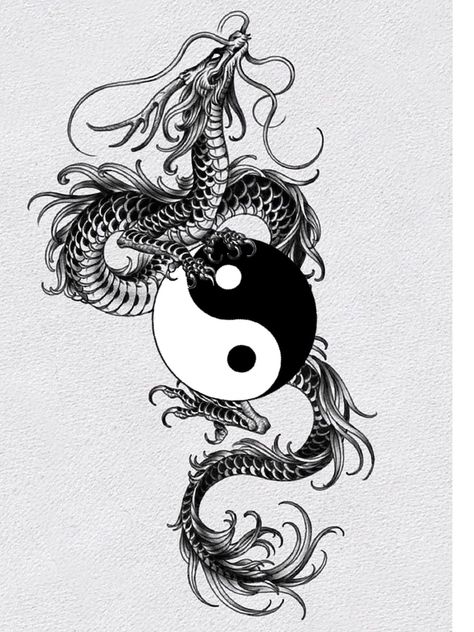 Cool Big Tattoos, Spiritual Neck Tattoo, Jamal Tattoo, Big Tattoo Ideas, Dragon Yin Yang Tattoo, Dragon Tattoo Stencil, Praying Hands Tattoo Design, Ying Yang Tattoo, Fox Tattoo Design