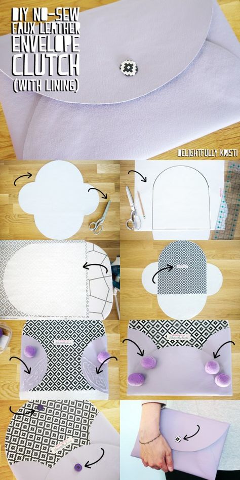 Diy Wallet No Sew, Sew Envelope, Diy Clutch Bag, Diy Bags No Sew, Diy Purse Organizer, Pochette Diy, Diy Fashion No Sew, Diy En Cuir, Best Leather Wallet