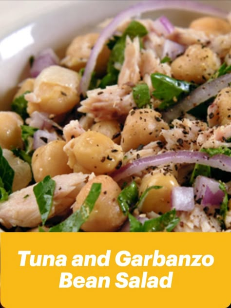 Tuna And Garbanzo Bean Salad, Garbanzo Bean Tuna Salad, Canned Tuna In Oil Recipes, Garbanzo Bean Lunch Recipes, Tuna And Beans Recipe, Tuna In Olive Oil Recipes, Tuna And Bean Salad, Canned Garbanzo Bean Recipes, Recipes With Garbanzo Beans