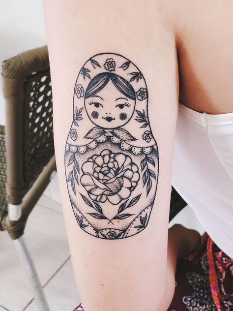 Polish Nesting Doll Tattoo, Stacking Doll Tattoo, Nesting Dolls Tattoo, Russian Dolls Tattoo, Nesting Doll Tattoo Traditional, Russian Stacking Doll Tattoo, Matroyska Doll Tattoo, Russian Nesting Doll Tattoo Traditional, Russian Doll Tattoo Traditional