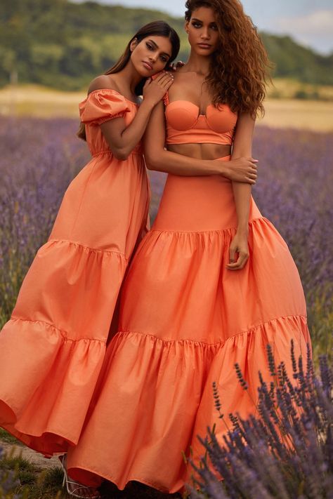 Celia Orange Two Piece Poplin Set | Afterpay | Zip Pay | Sezzle Marni Dress, Orange Two Piece, Alamour The Label, Field Of Dreams, Moda Chic, Cotton Poplin Fabric, Frill Sleeves, Linnet, Chic Boutique