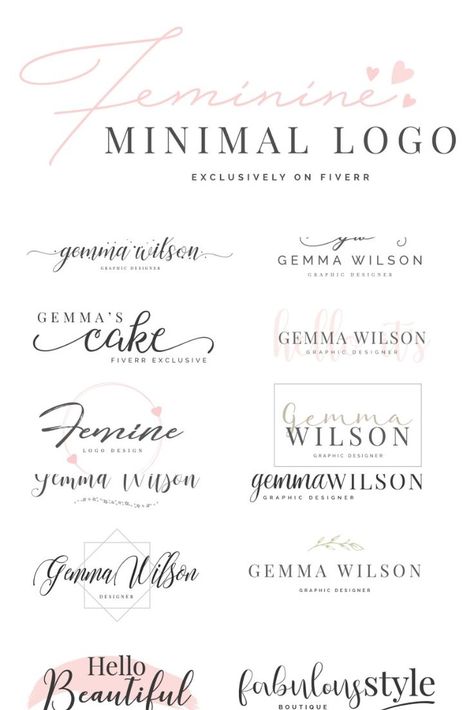 I will design a feminine logo Simple Feminine Logo, Modern Feminine Logo, Rose Branding, Girly Logo Design, Feminine Logo Inspiration, Feminine Typography, Girly Logo, Friday Flowers, Feminine Logo Design