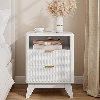 White nightstand decor