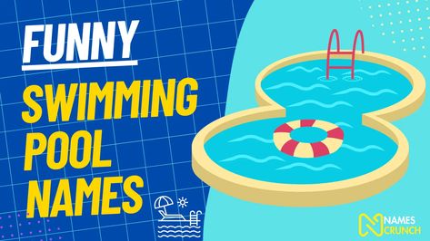 A bubbly assortment of swimming pool names drenched in humor and puns, perfect for bringing a wave of fun to your backyard oasis. Swimming Puns, Pool Puns, Pun Names, Children Swimming Pool, Summer Is Here, Place Names, Cool Pools, Cool Names, Puns