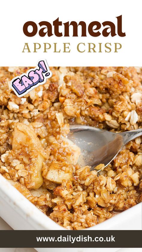 Oatmeal Apple Crisp Oatmeal Apple Crisp, Hazelnut Crust, Apple Crisp With Oatmeal, Oatmeal Apple, Healthy Apple Crisp, Oatmeal Toppings, Apple Crisp Easy, Healthy Vegan Snacks, Healthy Oatmeal