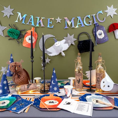 Witch And Wizard Party, Witch And Wizard Party Ideas, Witches And Wizards Party Theme, Wizard Party Ideas, Wizard Theme Party, Witches And Wizards Party, Wizard Activities For Kids, Wizards And Witches Birthday Party, Witches Birthday