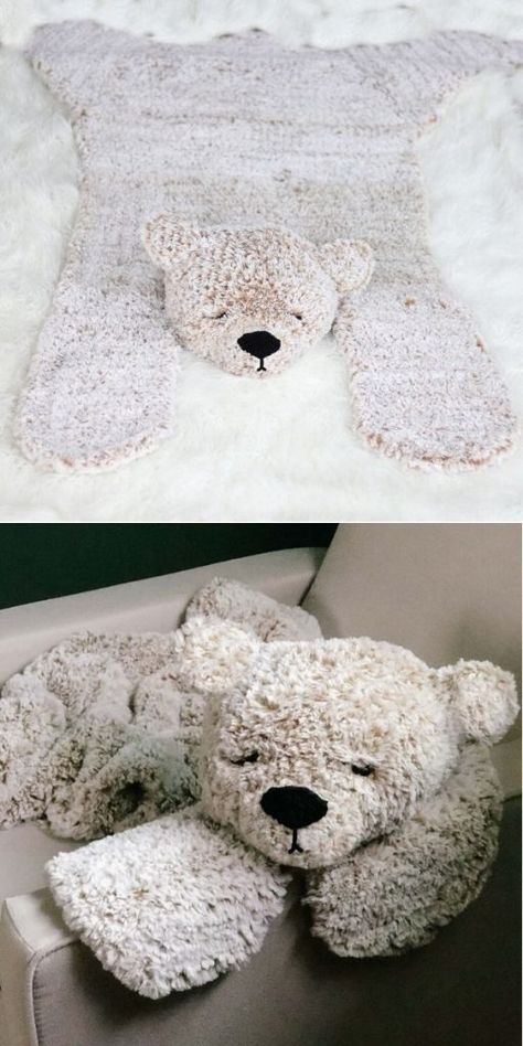 Free Crochet Lovey Pattern Easy, Crochet Cuddlers, Blanket Rug, Crochet Rugs, Yarn Balls, Crochet Bear Patterns, Bear Blanket, Crocheted Toys, Bear Rug