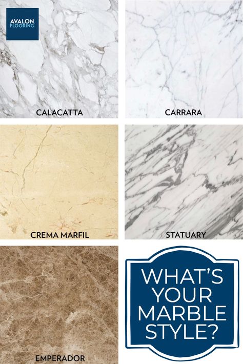 Is Marble Tile right for your space? Learn all about the types of Marble available and the great design possibilities! Floor Tile Combination Ideas, Italian Marble Design Floors, Marble Colour Palette, Italian Marble Flooring Design, Marble Moodboard, Marble Color Palette, Marble Types, Types Of Tiles, Tile Combinations