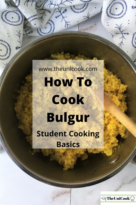 Have you heard of bulgur before? If not, you should definitely give it a try! Bulgur wheat is a type of grain (common in the Middle East) that I´d describe as somewhere between couscous and rice. It´s one of my favourite side dishes to make, I think I even prefer it to pasta (that probably says a lot...)! If you have never made it before, check out my cooking basics post below and give it a try! #bulgur #howtocookbulgur #bulgurwheat #studentcookingbasics #studentcooking #college #university Bulgar Recipes, Bulgur Wheat Recipes, Student Cooking, Bulgar Wheat, Bulgur Wheat, Dishes To Make, Easy Foods, Wheat Recipes, Student Recipes