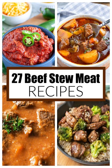 Ways To Use Stew Meat, Beef Stew Meat Recipes Easy, Recipes Using Stew Beef, Stew Meat Recipes Stove Top, Beef Chunks Recipes, Crock Pot Stew Meat Recipes, Cubed Beef Recipes, Delicious Beef Stew, Cooking Stew Beef