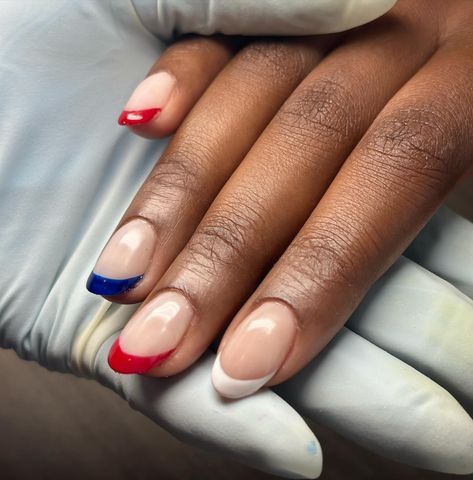 when you’re going to watch the olympic trials, festive nails are a must 💁🏼‍♀️ • • • • #mani #manicure #gelnails #naturalnails #naturalnailsonly #drymanicure #drymanicure💅 #russianmanicure #columbusdrymanicure #drymani #cleancuticles #healthynails #columbus #columbusohio #ohionails #redwhiteandblue #roundnails #apres #columbusrussianmanicure #russianmanicurecolumbusohio #columbusnails #columbusnailtech #nailart #nailaddict #nailartist #nailartclub #nails #nailstagram Olympic Nails, Festive Nails, Olympic Trials, Nails Only, Round Nails, Festival Nails, Healthy Nails, Nail Artist, Nail Tech