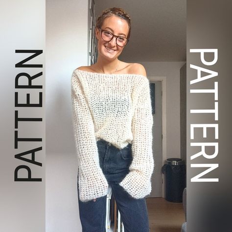 Mohair Crochet Pattern, Crochet Pullover Pattern Free, Mohair Crochet Sweater, Mohair Sweater Pattern, Pattern Crochet Sweater, Mohair Crochet, Sweater Pattern Crochet, Crochet Pattern Beginner, Crochet Jumper Pattern