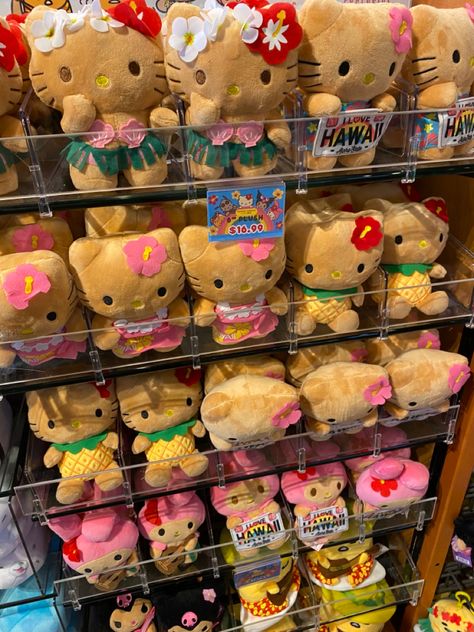 Hawaii Sanrio, Honolulu Aesthetic, Hello Kitty Plushie, Coconut Dream, Hello Kitty Art, Hello Kitty Plush, Hello Kitty Items, Cute Stuffed Animals, Cute Toys