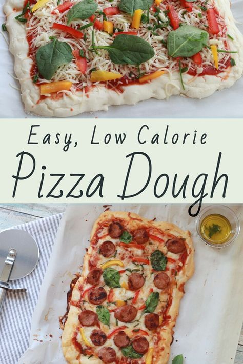 Low Calorie Pizza Dough, Calories Pizza, Low Calorie Pizza, Healthy Pizza Recipes, Low Calorie Dinners, Healthy Pizza, Low Cal Recipes, Low Calorie Snacks, Easy Pizza