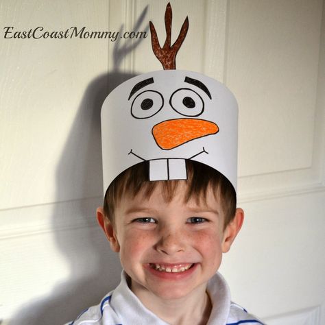 East Coast Mommy: DIY Olaf Costume Olaf Craft, Olaf Hat, Olaf Party, Make Your Own Hat, Olaf Costume, Mommy Diy, Frozen Crafts, Snowman Costume, Diy Schneemann