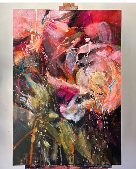 Flower Paintings Abstract, Abstract Flower Art Acrylic, Expressionism Art Ideas, Colorful Abstract Art Inspiration, Abstract Painting Aesthetic, Aesthetic Art Paintings, Abstract Art Flowers, Flower Painting Abstract, Painting Composition