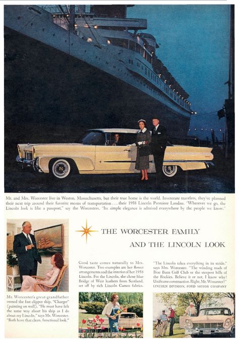 1958 Lincoln Continental Ad Seriously Nostalgic, Racing Illustration, Lincoln Car, Car Nostalgia, Lincoln Motor Company, Lincoln Motor, Vintage Burlesque, Mercury Cars, Lincoln Cars