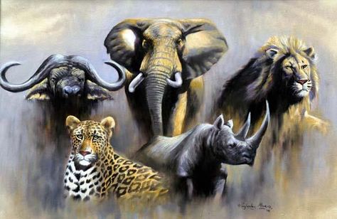 South Africa - The Big 5 Crafts For The Elderly, Big Five Animals, Animal Quiz, The Big Five, Africa Animals, Easy Animals, Big 5, Africa Art, African Wildlife