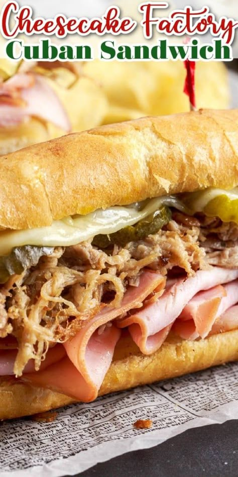 Cuban Sandwich Recipe, Cheese Pickles, Sandwhich Recipes, Best Sandwich Recipes, Cuban Sandwich, Sandwich Ingredients, Roasted Pork, Melty Cheese, Burgers Sandwiches