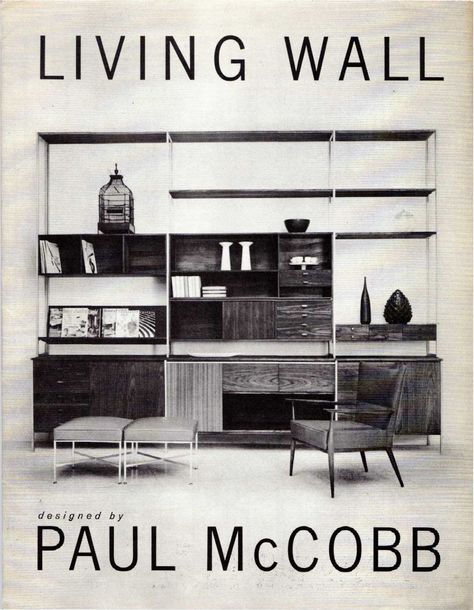 Mid Century Shelving, Furniture Mid Century Modern, Modern Advertising, Furniture Mid Century, Furniture Ads, Paul Mccobb, American Interior, Shelf Furniture, 1950s Design