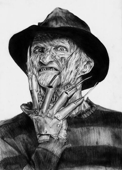 Freddy Krueger Art, Horror Movie Tattoos, Scary Drawings, Horror Drawing, Movie Tattoos, Horror Movie Icons, Horror Artwork, Horror Tattoo, Horror Movie Art