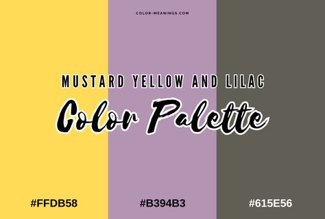 34 Colors That Go With Lilac (Color Palettes) - Color Meanings Purple And Mustard Bedroom, Mustard Bedroom, Lilac Walls, Mustard Yellow Bedrooms, Lilac Bedroom, Palettes Color, Behr Colors, Gold Color Combination, Good Color Combinations