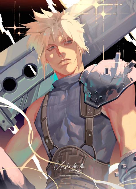 Cloud Ff7, Final Fantasy Vii Cloud, Final Fantasy Artwork, Retro Fan, Final Fantasy X, Final Fantasy Art, Fantasy Collection, Cloud Strife, Final Fantasy Vii