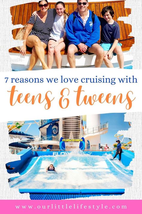 Pictures of a family sitting together and slides and rides on a Royal Caribbean cruise ship. Best Carribean Vacation With Kids, Best Cruises For Families With Teens, Smooth Sailing, Free Family, Family Vacations, Royal Caribbean, Travel Board, Plan A, Trust Me