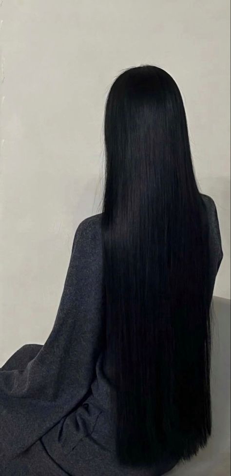 Long Jet Black Hair Aesthetic, Long Black Thick Hair, Long Shiny Black Hair, Very Long Dark Hair, Black Long Haircut, Black Straight Hair Aesthetic, Black Hair With Natural Highlights, Straight Black Hair Aesthetic, Hair Aesthetic Straight