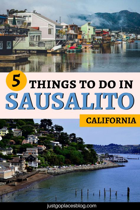 Discover 5 Fun things to do in Sausalito California, which is right over the bay from San Francisco. This what to do in Sausalito guide  includes suggestions on where to eat in Sausalito with kids and Sausalito tips for spending a great Sausalito day trip with the family. #sausalito #california #sanfrancisco Things To Do In Sausalito California, San Francisco Sausalito, Tiburon California, Sausalito California, Need A Change, San Francisco Travel, California Travel Road Trips, Usa Travel Destinations, San Fran