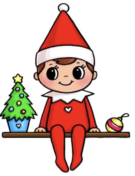 Cute Christmas Drawings Easy, Breakable Bear, Christmas Decorations Drawings, Christmas Sneakers, Elf Cartoon, Elf Clipart, Elf Drawings, Christmas Cartoon Characters, Christmas Face Painting