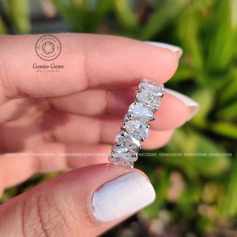 Pear Band Ring, Pear Stone Wedding Band, Pear Shaped Eternity Band, Pear Eternity Band, Womens Diamond Wedding Bands, Pear Shaped Wedding Band, Pear Wedding Band, Wedding Band Pear, White Gold Diamond Band