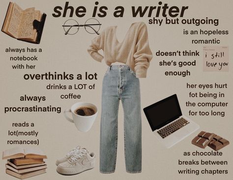 Writers Outfits Aesthetic, Writer Clothes Aesthetic, Outfit Ideas Academia Aesthetic, Writer Fashion Outfits, Writers Aesthetic Outfit, Author Outfits Style, Outfits For Writers, I Am A Writer Aesthetic, Study Aesthetic Clothes