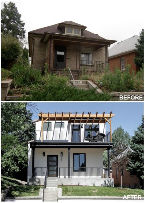 Small, Historic Home Makeovers on DIY Network's Raise the Roof | HGTV >> http://www.hgtv.com/design-blog/shows/4-incredible-pop-topping-transformations-on-raise-the-roof?soc=pinterest Normandy House, Small Mansion, 2 Story Addition, Bungalow Remodel, Raise The Roof, Chic Shack, Barn Conversions, Hgtv Shows, Diy House Renovations